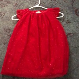 Red tulle with sequins holiday girls size 4t dress